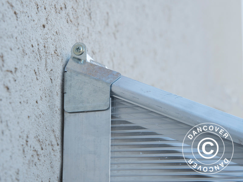 Anbaugewächshaus Polycarbonat, 3,05m², Palram/Canopia, 1,25x2,44x2,25m, Silber