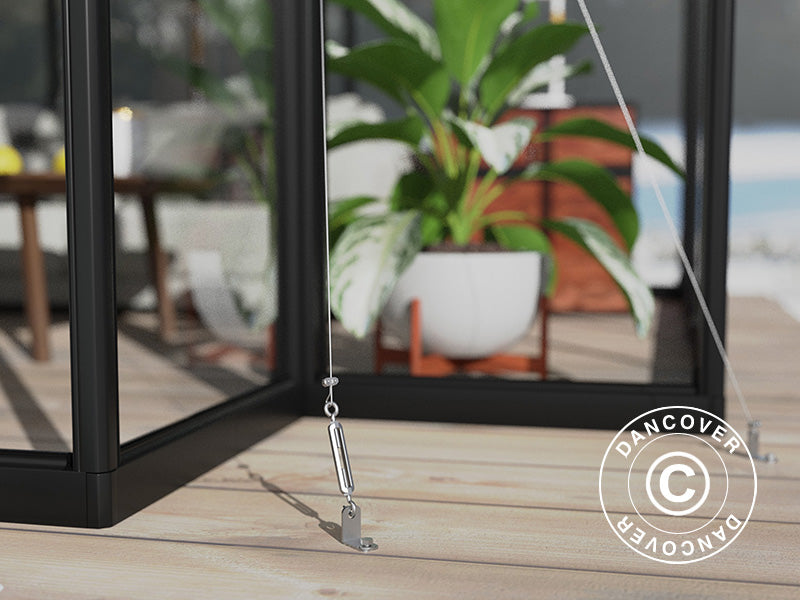 Orangerie Polycarbonat Triomphe mit Sockel, 17,1m², Palram/Canopia, 4,5x3,8x2,69m, Schwarz