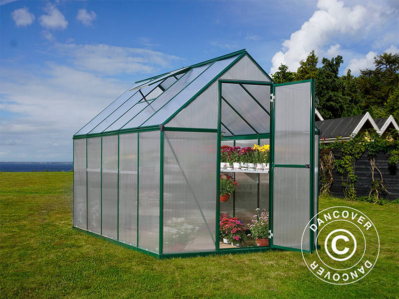 Serre en polycarbonate 5,7m², Palram/Canopia, 1,85x3,06x2,08m, Vert
