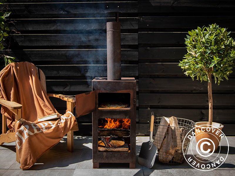 Forno per pizza a legna, 38,9x38,9x140,5cm, Ruggine