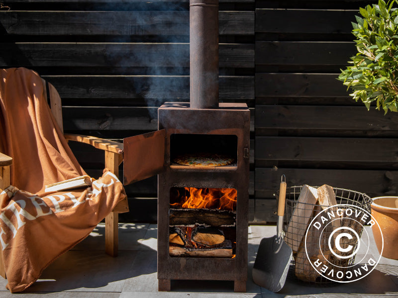 Forno per pizza a legna, 38,9x38,9x140,5cm, Ruggine