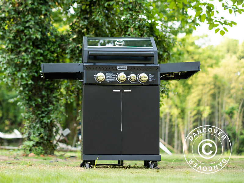 BBQ-Gasgrill Dancover 3+1, Schwarz