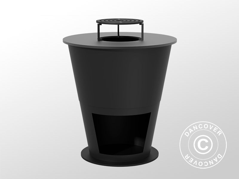 Fire Bowl with wood storage, Ø74.5x80 cm, Black