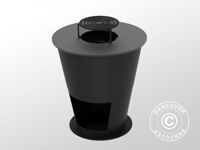 Fire Bowl with wood storage, Ø74.5x80 cm, Black