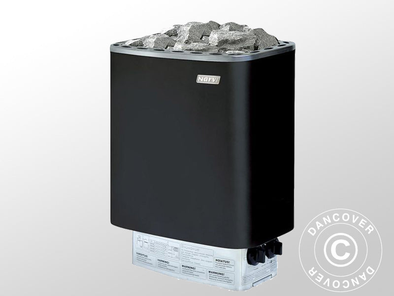 Saunaofen inkl. Steine, 6kW, Schwarz