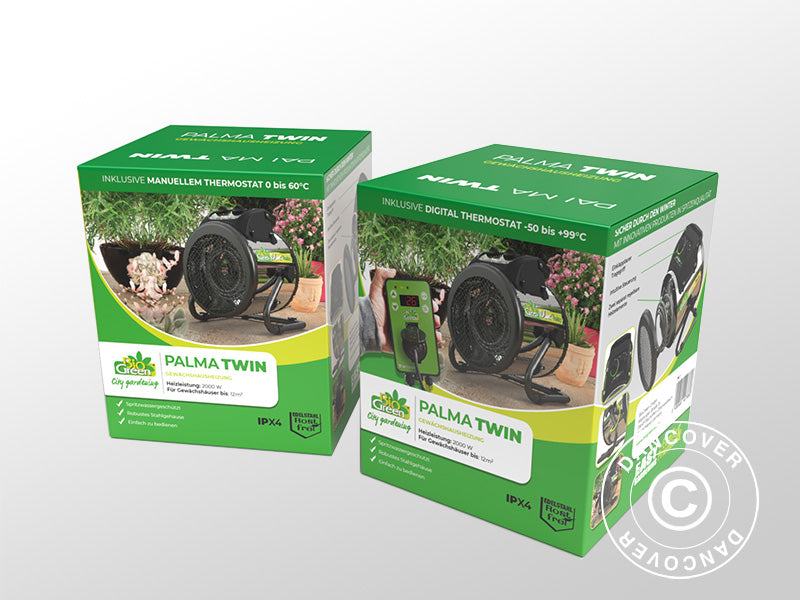 Heater Palma Twin 21x25x35cm 2000W + UK Adapter