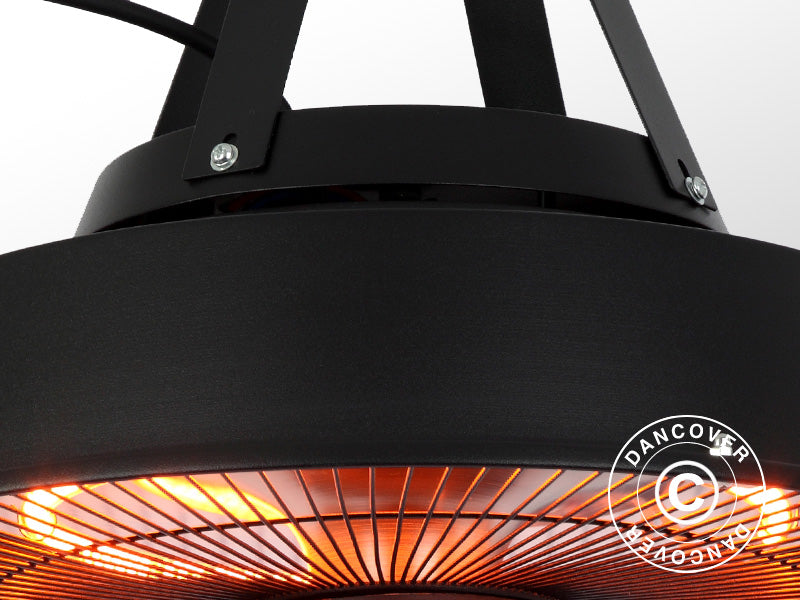 Carbon Heizstrahler, hängend, Irabu, 1500W, Schwarz