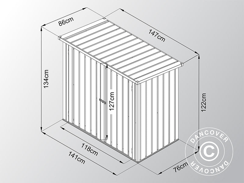 Garden shed, metal cabinet 1.47x0.86x1.34 m, 1.26 m², ProShed®, Anthracite