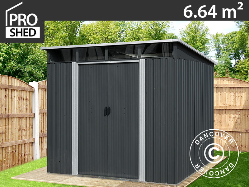 Garden shed w/skylight 2.38x2.79x2.02 m, 6.64 m², ProShed®, Anthracite