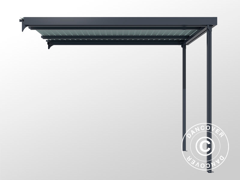 Anbau für Geräteschuppen mit Oberlicht, 2,86x2,45x2,26m, 7m², Anthrazit