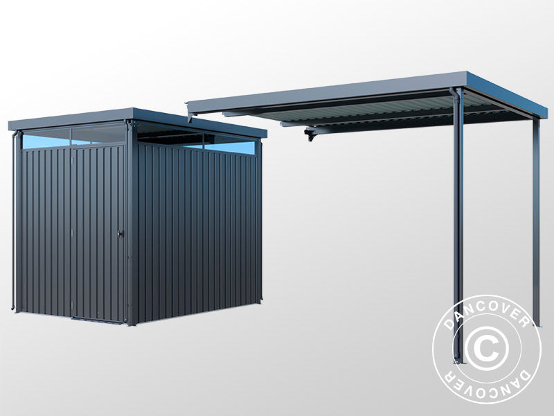 Anbau für Geräteschuppen mit Oberlicht, 2,86x2,45x2,26m, 7m², Anthrazit