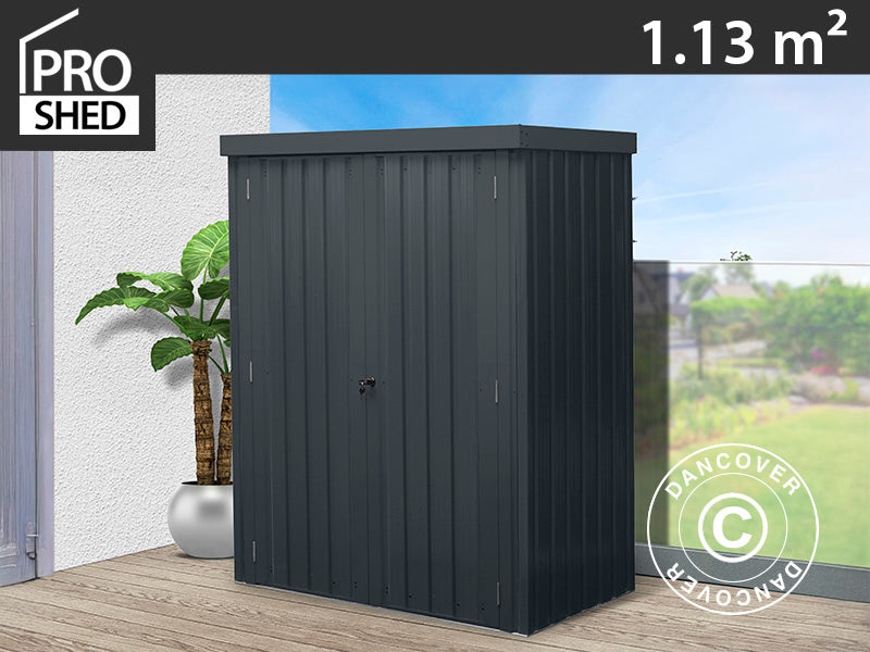 Abri de jardin, armoire en acier 1,4x0,81x1,8m, 1,13m², ProShed®, Anthracite