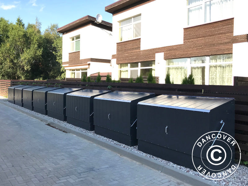 Pyörävaja, Bicycle Storage Box, Trimetals, 1,96x0,89x1,33m, 1,74m², Antrasiitti