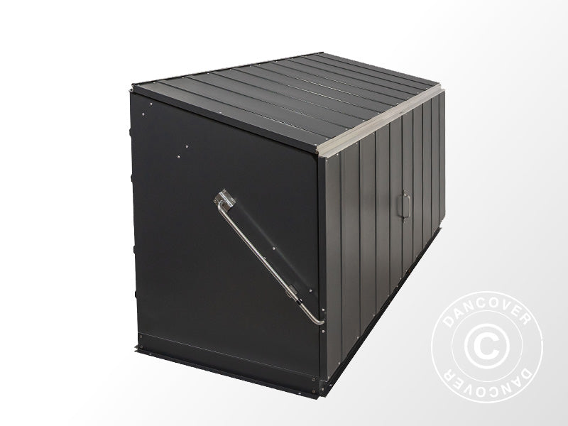 Arcón/caja de almacenaje para jardín, Storeguard, Trimetals, 1,96x0,89x1,13m, 1,74m², Gris antracita