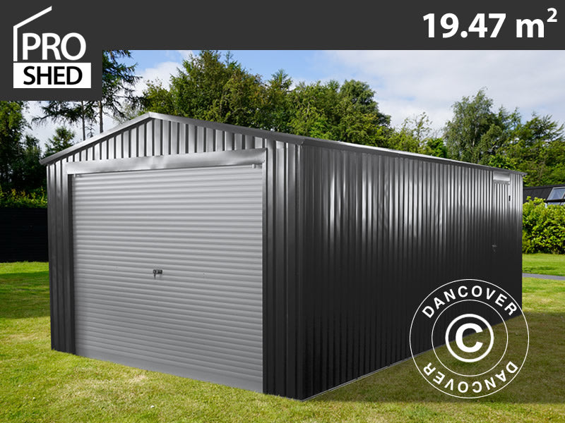 Metallgarage 3,38x5,76x2,43m, 19,47m², ProShed®, Anthrazit