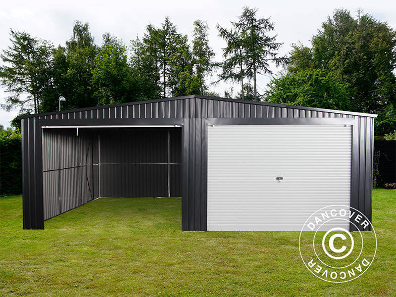 Metalen garage dubbel 6,37x5,13x2,41m, 31,74m², ProShed®, Antraciet