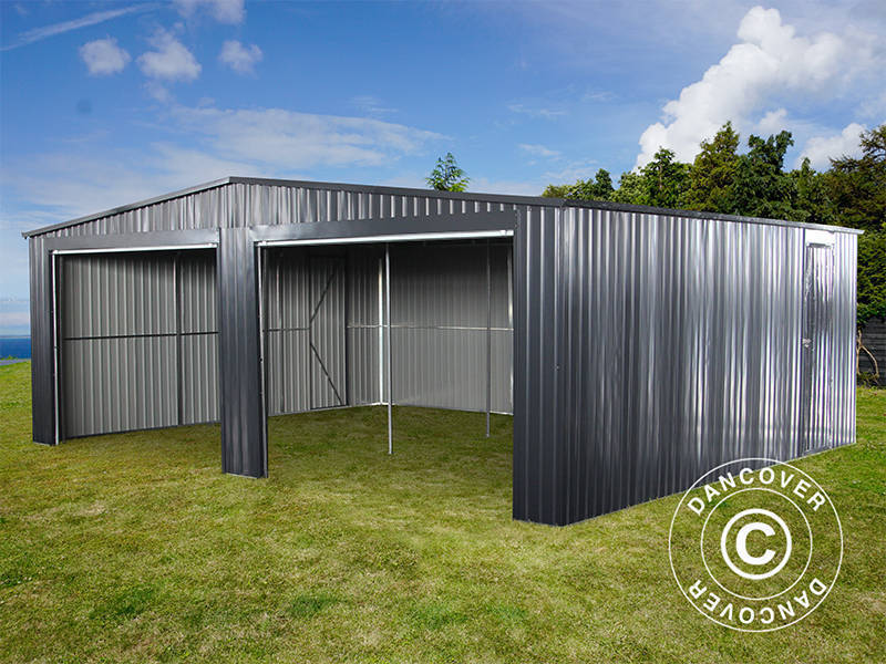 Metallgarage doppelt 6,37x5,13x2,41m, 31,74m², ProShed®, Anthrazit