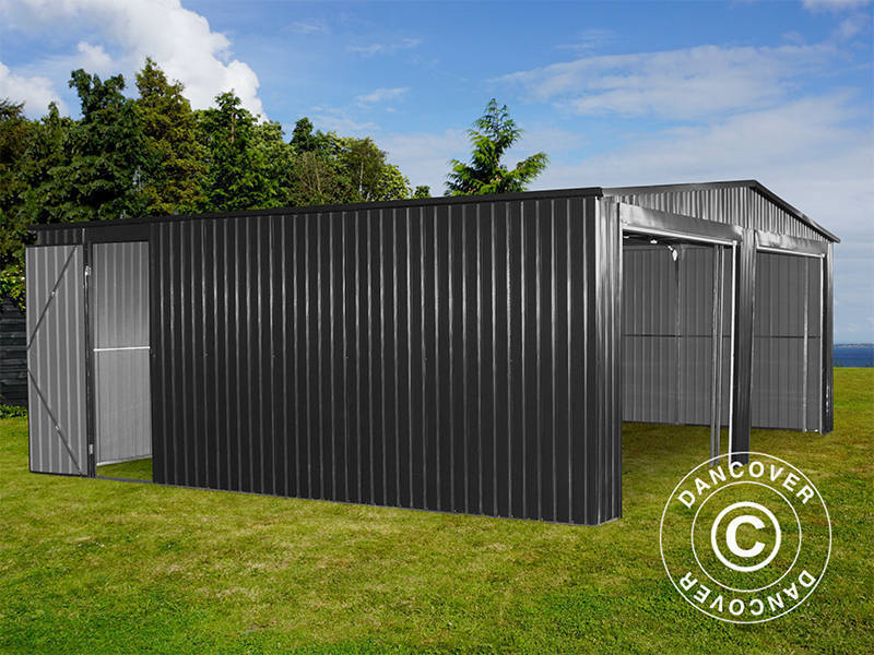 Metallgarage doppelt 6,37x5,13x2,41m, 31,74m², ProShed®, Anthrazit