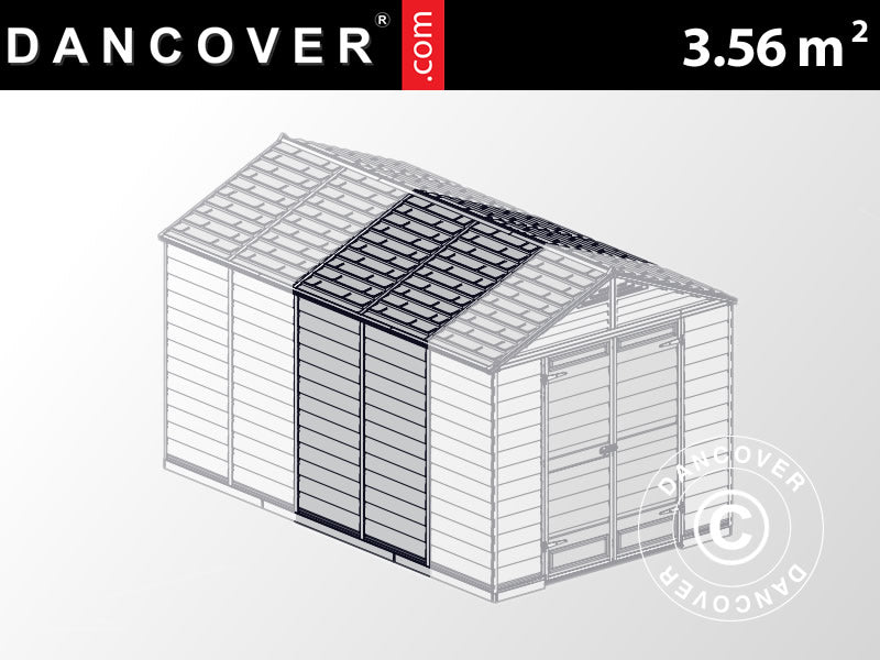 Polycarbonate Garden shed extension SkyLight, Palram/Canopia, 2.37x1.5x2.34 m, Grey ONLY 1 PCS. LEFT