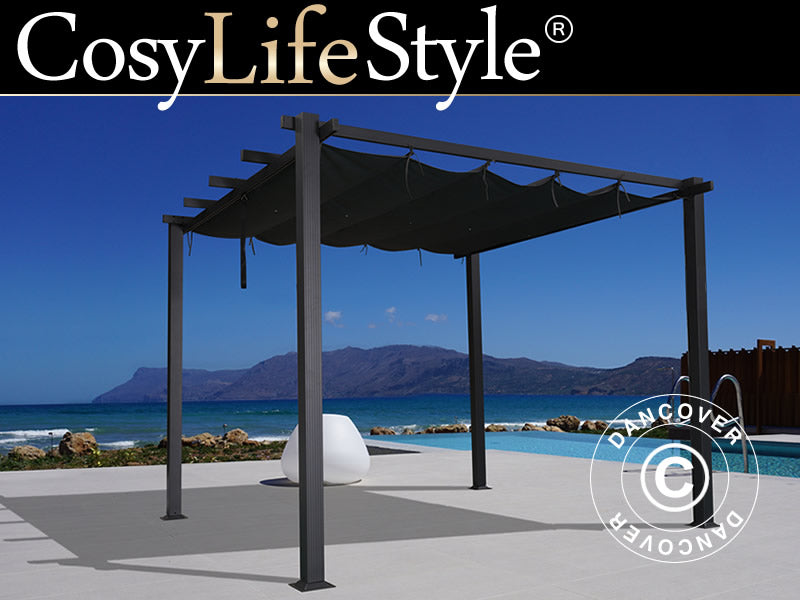 Pergola pavėsinė Santa Cruz, 3x4m, Tamsi pilka
