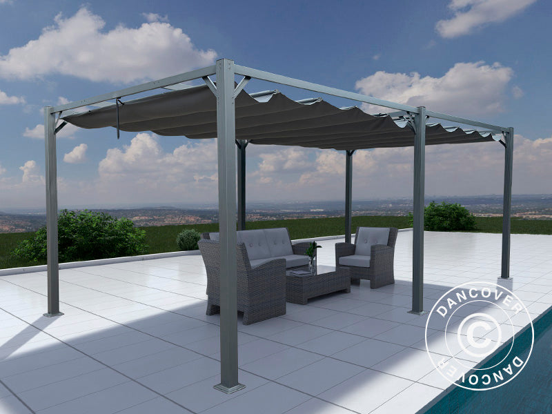 Pergola gazebo Santa Cruz, 3x6 m, Dark grey