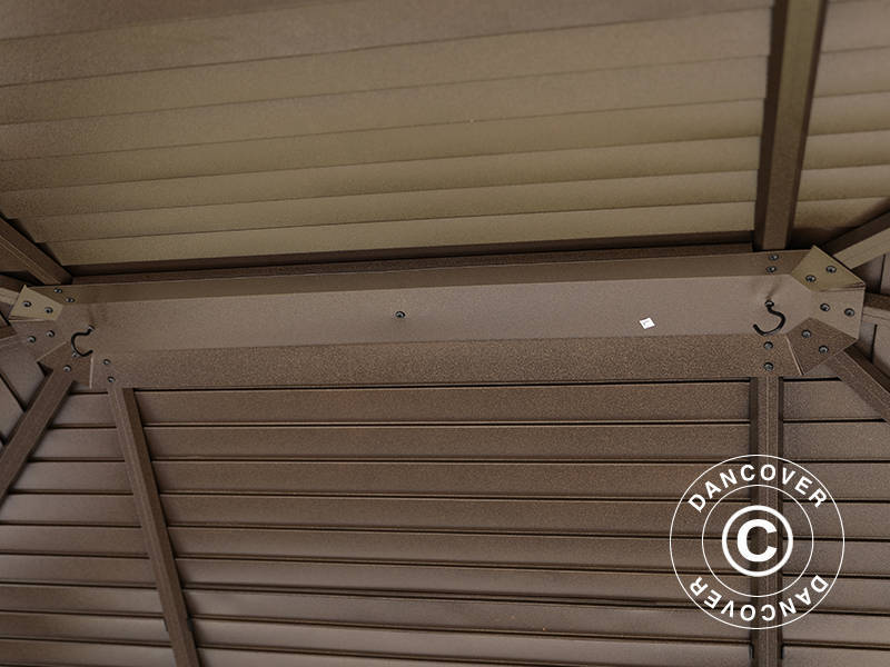 Tonnelle San Luis avec rideaux et moustiquaire, 3x4m, Marron