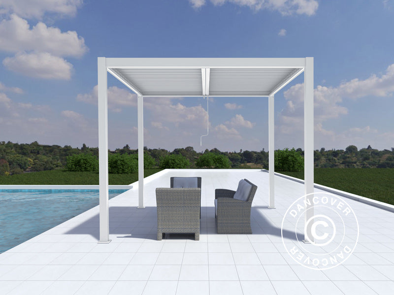Bioklimatologisch pergola paviljoen San Pablo Alu+, 3x4m, Wit