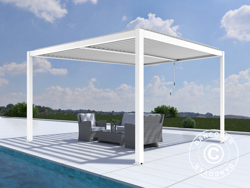 Bioclimatic pergola gazebo San Pablo Alu+, 4x4 m, White