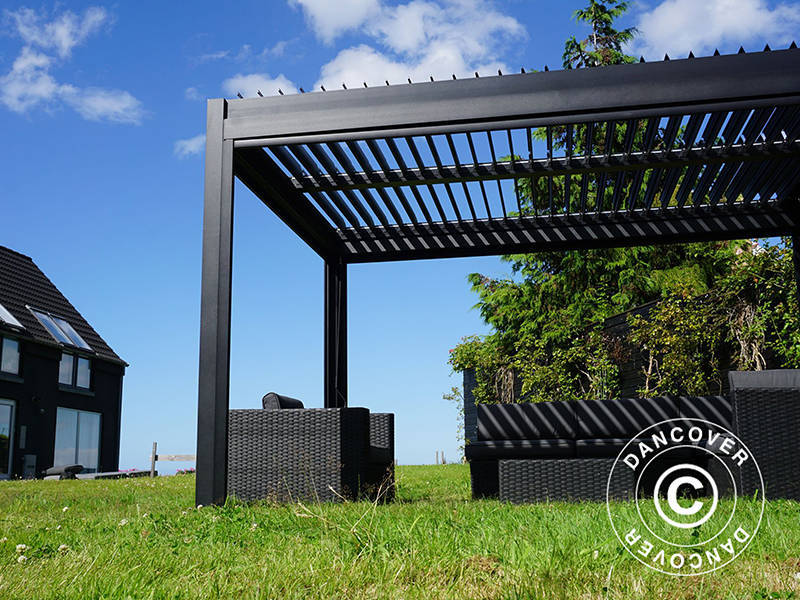 Pergola bioclimatique San Pablo Alu+, 3x3m, Noir