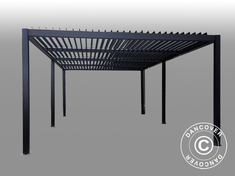 Pergola bioclimatique San Pablo Alu+, 4x5,8m, Noir