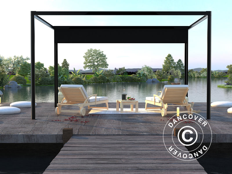 Pergola Nojume San Fernando, 3x3m, Melna/Tumši Pelēka