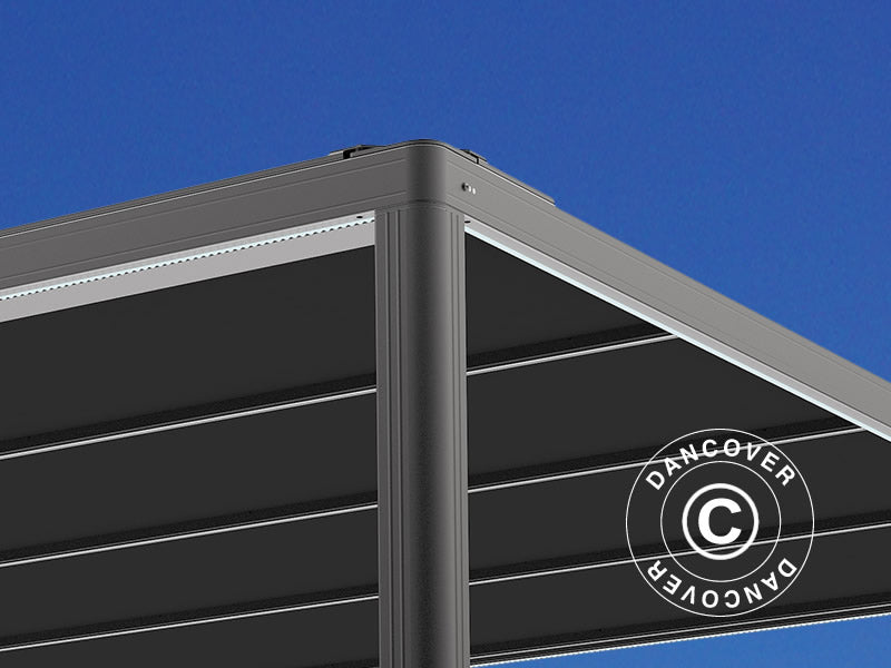 Pergola Nojume San Fernando, 3x3m, Melna/Tumši Pelēka