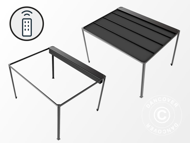 Pergola Nojume San Fernando, 3x3m, Melna/Tumši Pelēka