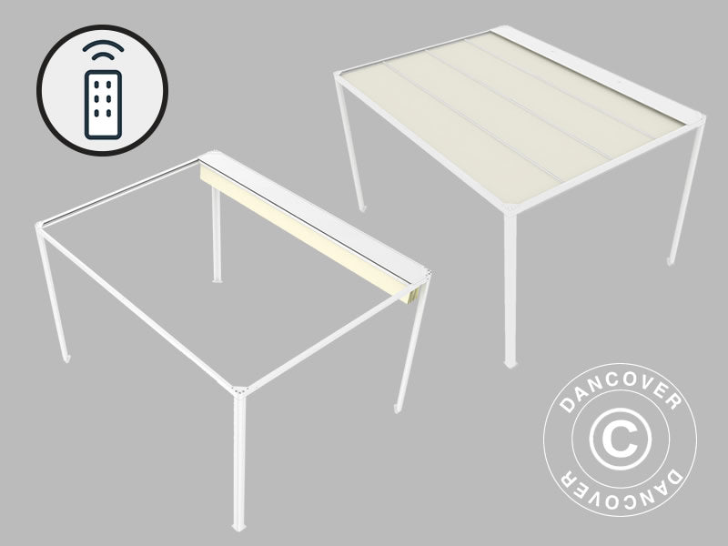 Pergola Gazebo San Fernando, 3x3m, White/Beige