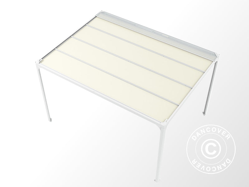 Pergola Gazebo San Fernando, 3x3 m, White/Beige