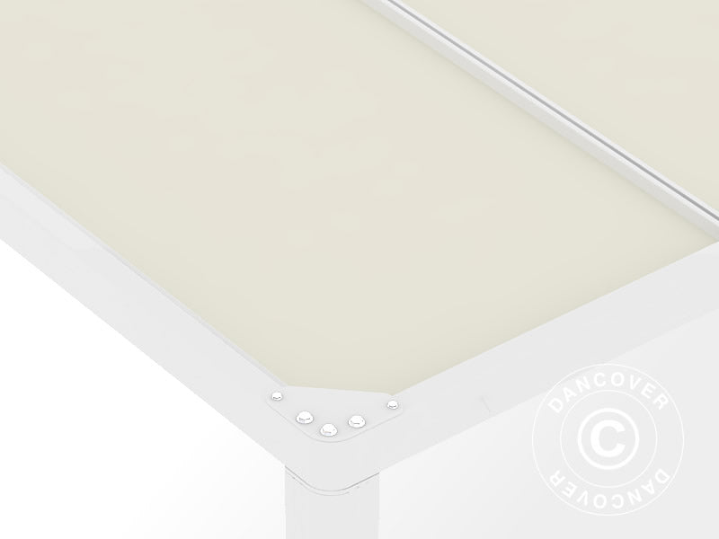 Pergola Pavillon San Fernando, 3x3m, Weiß/Beige