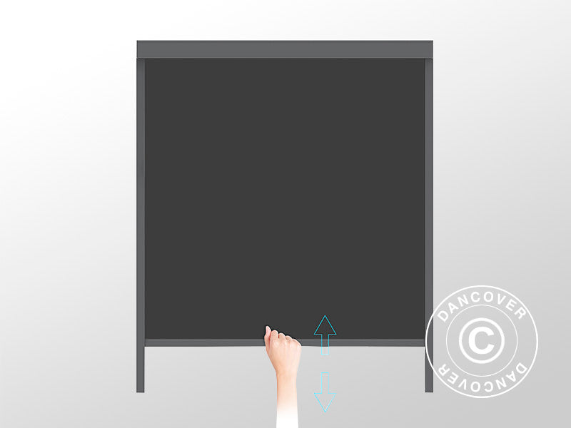 Gazebo de jardim bioclimático San Pablo Alu+, 4x4m, com 4 painéis laterais, Preto