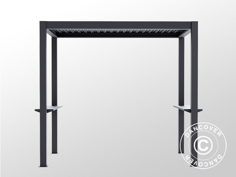 Pergola San Juan für Grill, 2,5x1,5x2,3m, Schwarz