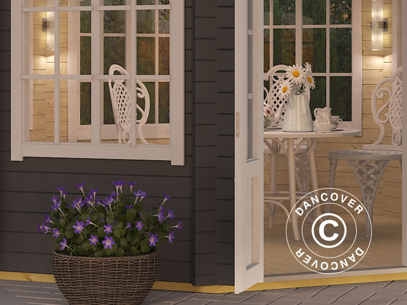 Wooden Gazebo Lorraine, octagonal 3.47x3.47x3.45 m, 44 mm, Dark Grey