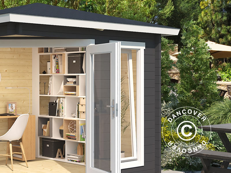 Holzpavillon Brittany, 2,4x2,4x2,41m, 40mm, Dunkelgrau