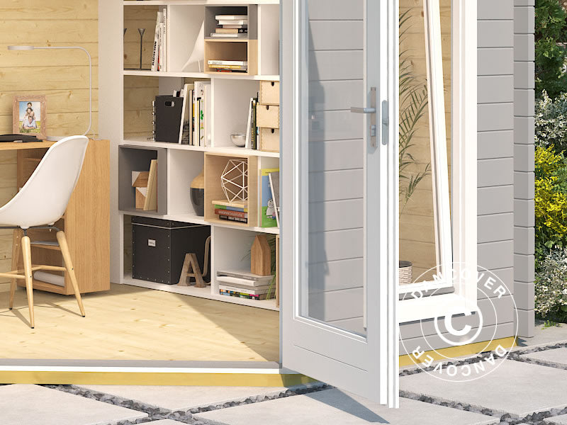 Houten Tuinpaviljoen Brittany, 2,4x2,4x2,41m, 40mm, Lichtgrijs