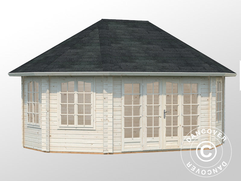 Holzpavillon mit Boden, 5,71x4,21x3,71m, 20,3m², Natur