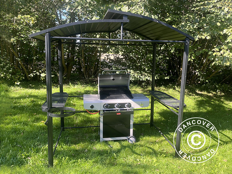 Barbecue paviljon Luna, 2,4x1,5x2,3m, Must