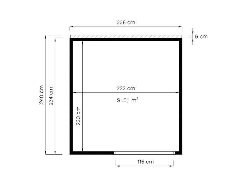 Wooden gazebo, Bertilo Garten Lounge 1, 2.26x2.34x2.32 m
