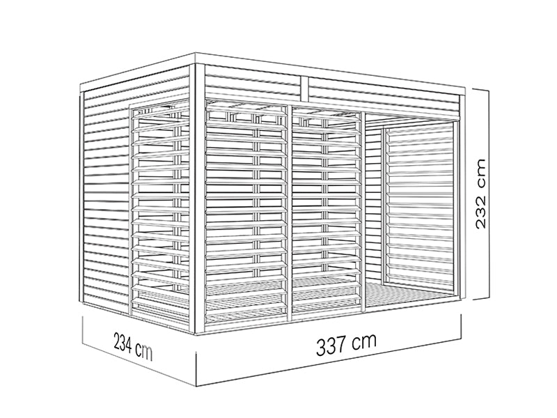 Houten tuinpaviljoen, Bertilo Garten Lounge 2, 3,37x2,34x2,32m