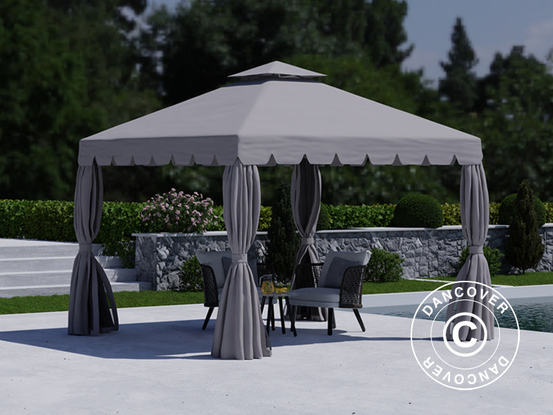 Gazebo de jardim Osiris 3x3m, Cinza