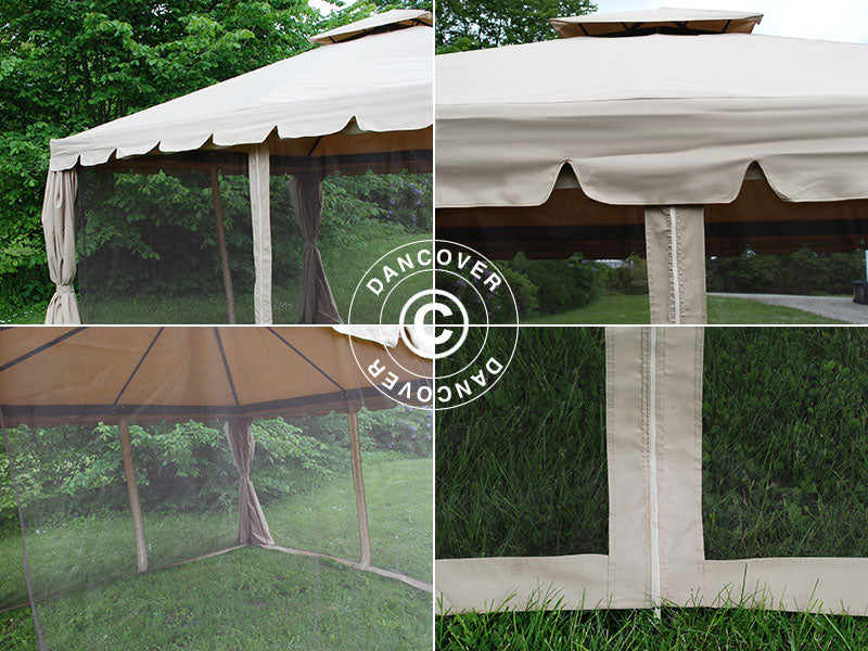 Pavillon Osiris 4x4m, Dunkelbeige