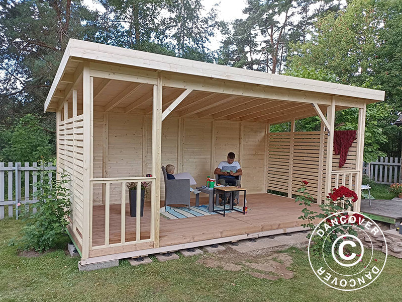 Holzpavillon Sion, 5,6x2,84x2,64m, 15,9m², Natur