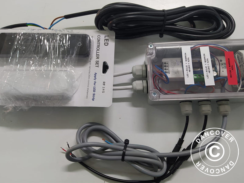 Bioclimatic pergola gazebo Génova w/LED Light, 4x3 m, Anthracite/White