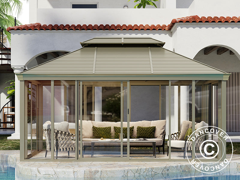 Aiapaviljon San Bruno, polükarbonaadist seinad, 3,6x5m, Messing